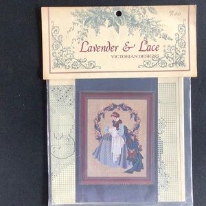 Lavender & Lace vintage cross stitch pattern